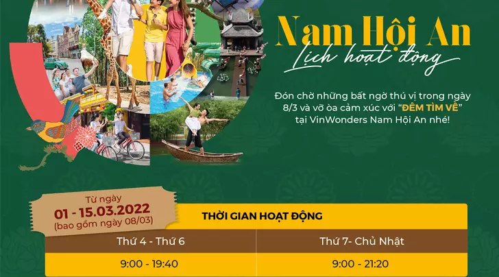 Lịch hoạt VinWonders Nam Hội An